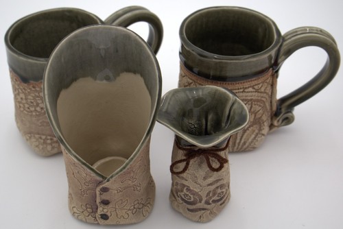 Blue heron pottery - heron,